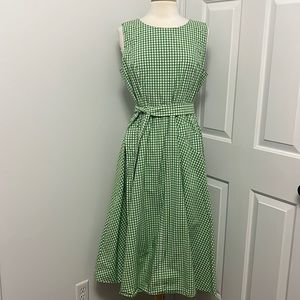 Tommy Hilfiger midi sundress green white gingham print